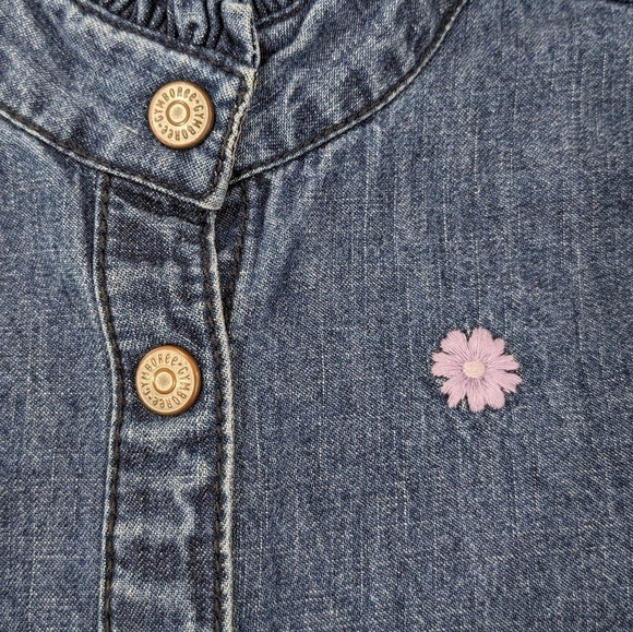 Gymboree Girl Blue Denim Jean Dress Button Down Long Sleeve Belted Pockets 8 - Picture 6 of 9